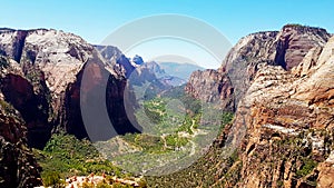 View from AngelÂ´s Landing Trail in Zion National Park in Utah, USA