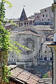 View of Anghiari, historical town in Tuscany, Italy