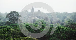 View of Angkor Wat bird`s eye view.