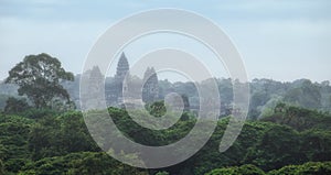 View of Angkor Wat bird`s eye view.