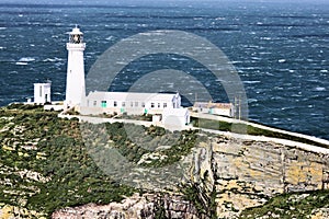 A view of the Anglesey coast line showing the light house