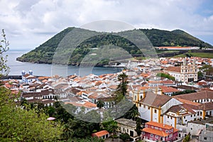 view of Angra do Heroismo from Alto da Memoria, Azores, Portugal