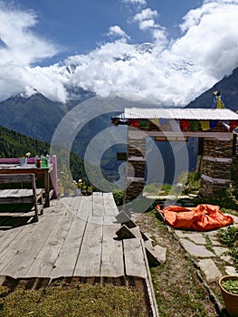 View of Annapurna from Ghyaru village photo