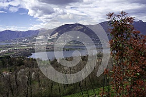 View of Annone lake from Colle Brianza photo