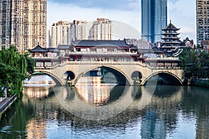 View of Anshun bridge on daytime in Chengdu China