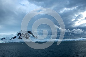 Dramatic View with clouds of Antarctica
