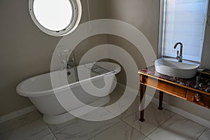 View at an antique bathtub at Paarl in South Africa