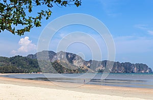 View of aonang beach in krabi province, Thailand. photo