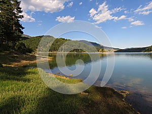 a view of the Aoos lake, Epirus Greece photo