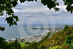 View of Apollo Bay from Marriner`s Lookout in Victoria photo