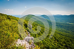 View of the Appalachian Mountains from cliffs on Big Schloss, in