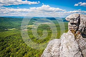 View of the Appalachian Mountains from cliffs on Big Schloss, in