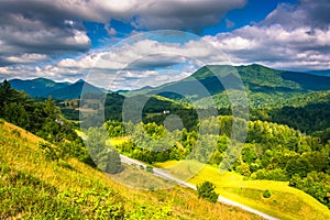 View of the Appalachians from Bald Mountain Ridge scenic overlook along I-26 in Tennessee.