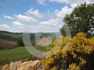 View of the Appenins mountains, Umbria, Italy