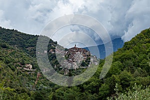 View of Apricale town in Liguria