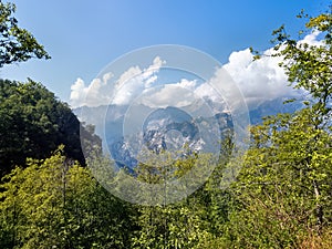 View of the Apuan Alps, Alpi Apuane, near the Vestito Mountain Pass. Massa Carrara, Italy, Europe photo