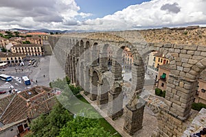 View of the aqueduct of Segovia Spain