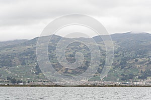 View of Aquitania, Boyaca, Colombia, from the Tota lake photo