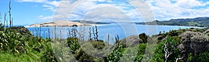 View from Arai te Uru on Hokianga Harbour and the sanddunes