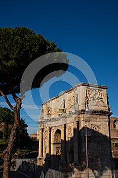 View of the Arch of Constantine, Rome, Italy