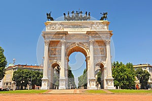 View of the Arch of Peace, Milan, Italy