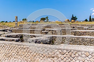 View of the archaeological site of Lucus Feroniae, near Rome, It
