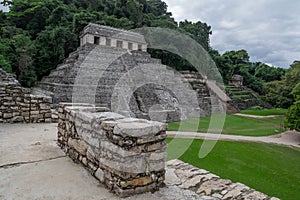 View of the archaeological site of Palenque, Mexico