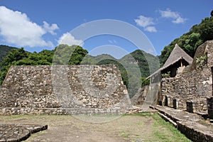 View of the archaeological zone, and center of the magic town Malinalco in Mexico