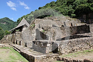 View of the archaeological zone, and center of the magic town Malinalco in Mexico