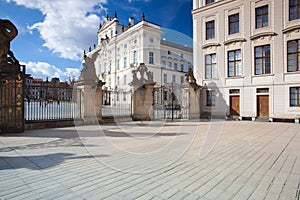 View on Archbishops Palace from the First Courtyard of Prague Ca