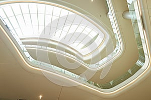 View of Architectural details with futuristic ceiling with lighting