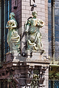 view of the architectural elements of the buildings of the Nevsky Prospekt