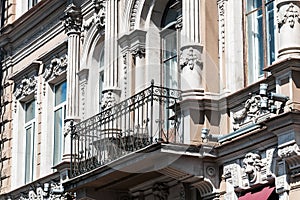 view of the architectural elements of the buildings of the Nevsky Prospekt