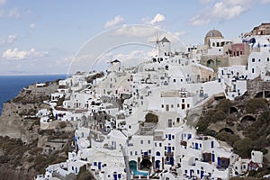 View on architecture at clif at Santorini