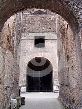 View of an archway at The Colosseum - Rome