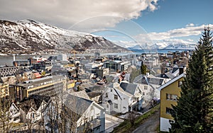 View of arctic town TromsÃ¸ Tromso