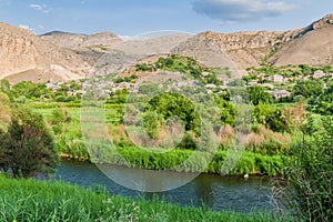 View of Areni village and Arpa river, Armen photo