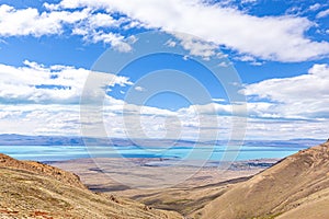 View of Argentinean lake, from the top of mount `Cerro Moyano photo