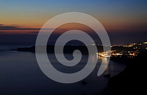 View on Arillas Agiou Georgiou (corfu island) by sundown