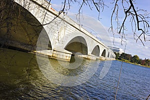 View of Arlington Memorial Bridge spanning the Potomac River
