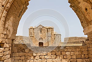 View of Armenian Church via Carmelite Church arch in Famagusta