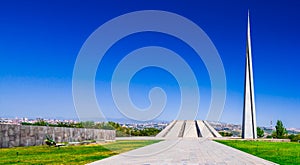 View on the Armenian Genocide memorial complex in Yerevan, Armenia