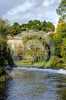 View of the Arnoia river in the town of Allariz. Ourense. Galicia, Spain photo
