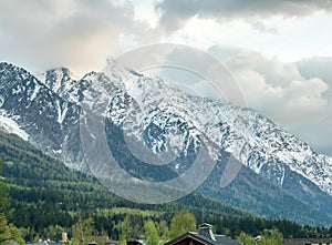 View around Chamonix town in France