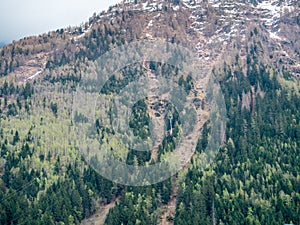 View around Chamonix town in France