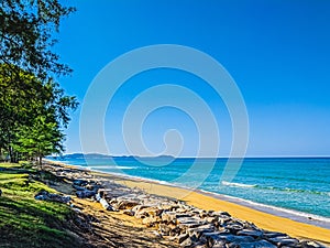 The view around the coastal area of ??Teluk Lipat, Dungun in the evening.