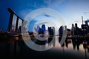 View around Marina Bay at Dusk