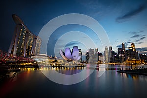 View around Marina Bay at Dusk