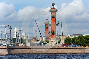 View of the arrow of Vasilievsky Island from the Palace Bridge