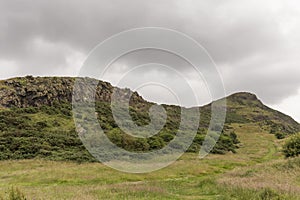 View of Arthur's Seat in Holyrood Park in Edinburgh, Scotland